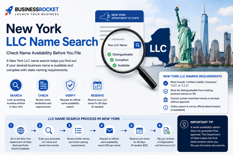 New York LLC name search and business name availability check