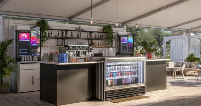 Mobile bar hire setup for a private event