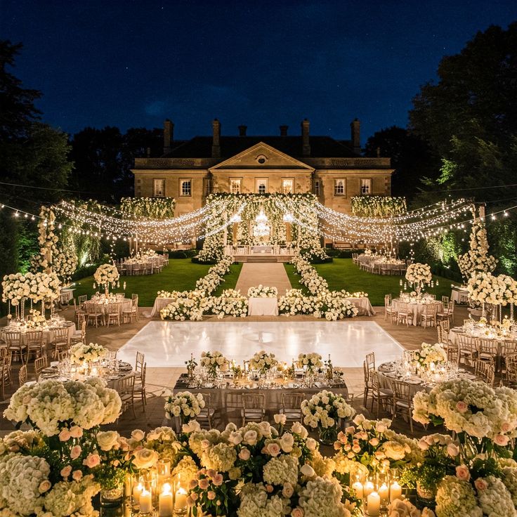 Best wedding venue decorated for a beautiful seasonal wedding celebration