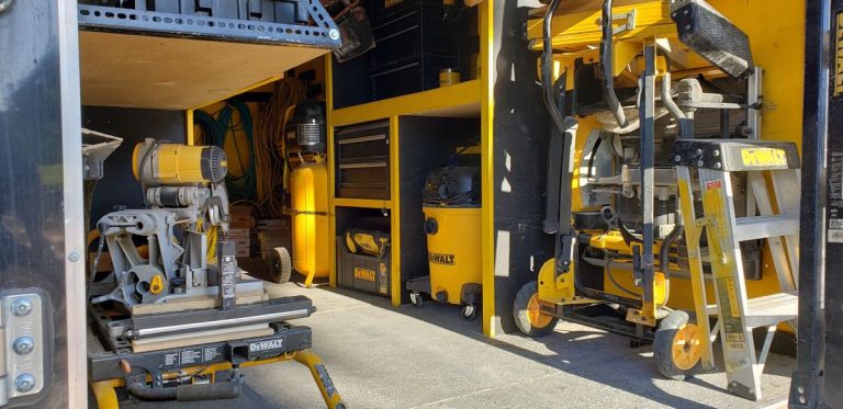 Tool trailer improving on-site efficiency and equipment organization
